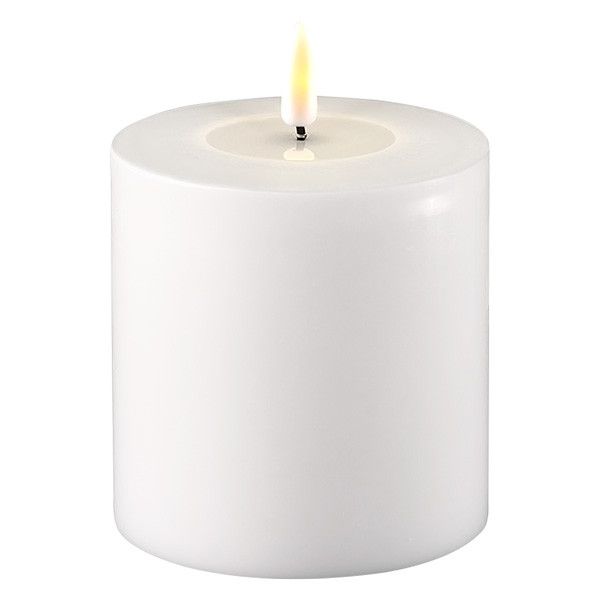 LED Kaars 10x10 cm | Wit | 3D Vlam | Deluxe HomeArt