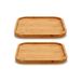 Arte r Broodplank - 2x stuks - 20x20x4 cm - serveerplank - bamboe hout - vierkant - dienblad