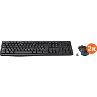 Logitech MK270 Draadloos Toetsenbord en Muis - QWERTY - 2-Pack