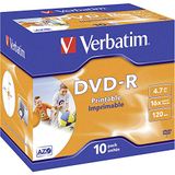 Verbatim 43521" DVD-R AZO 4,7 GB Jewel Case 10 Stuk zilver