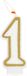 Folat Kaars cijfer 1 Simply Chique Gold 9 cm