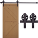 Kit porte coulissante 100kg max acier avec rail, crochets, butées, vis et boulons, 183x4x0.6 cm