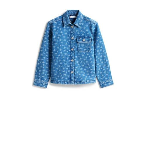 Tommy Hilfiger gebloemde denim blouse blauw