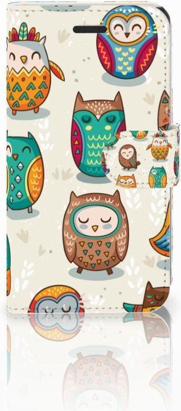 B2Ctelecom Book Case Hoesje Samsung Galaxy Xcover 3 - Vrolijke Uilen - Kunstleer