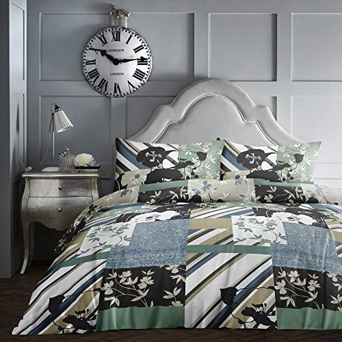 Dreams & Drapes Dreams & Drapes Tegel Patchwork-Easy Care Dekbedovertrek Set, Teal, King