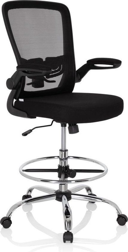 VENDO WORK Bureaustoel - Zwart - Verstelbare armleuningen - Stof