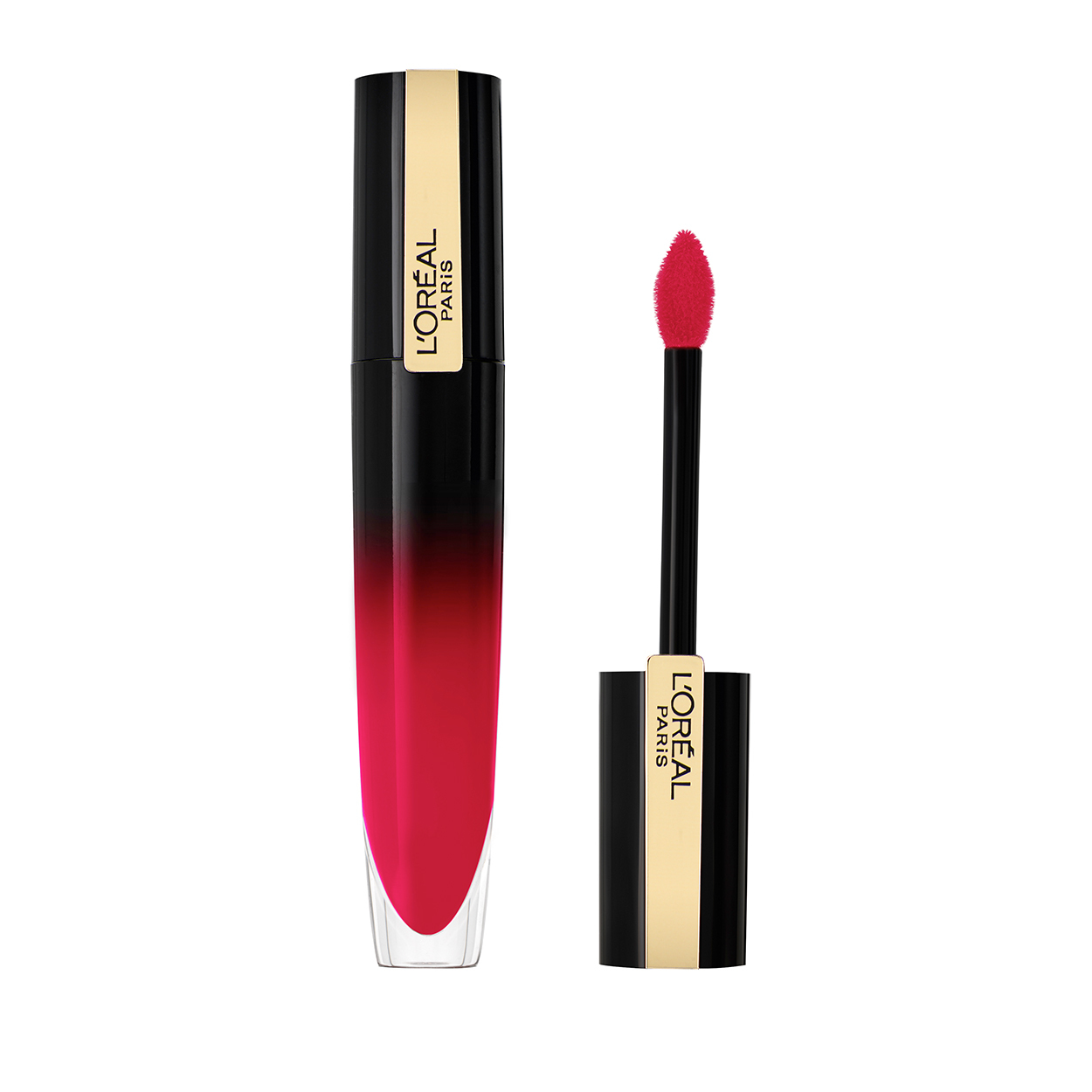 L'Oréal Make-Up Designer Brilliant Signature 312 Be Powerful – Ultra glanzende paarse lippenstift – 7 ml