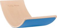 KiddyMoon Montessori Balance board boor kinderen - Houten speelgoed voor lichaamscoördinatie - Balanceren voor Baby's - Ontwikkeling - Glijbaan peuter - Vilt Blauw Natuurlijk