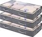 Merkloos Onderbed Opbergzakken - 3 Pack - Grote Capaciteit - Clear Window - Versterkte Handgrepen - Opvouwbare Kleding Tas - Non-Woven - Voor Dekens en Beddengoed - 75L sheet organizer