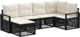 vidaXL Tuinbank Set 6-persoons Zwart Polyrattan