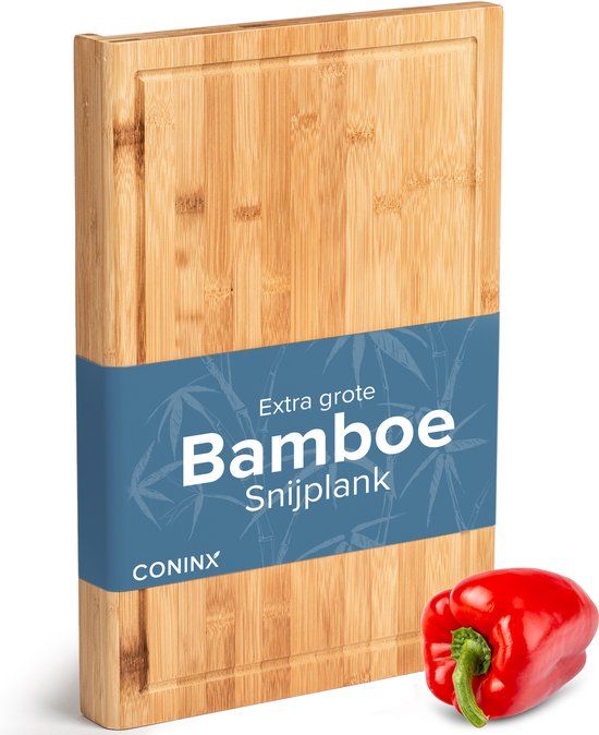 Coninx Bamboe Snijplank - 45x30cm - Met Sapgroef en Anti-slip