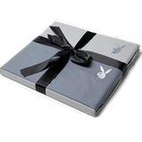 PLAYBOY Omkeerbaar beddengoed geborduurd, 2-kleurig, katoenen beddengoed met borduurwerk, deken 155x200 met kussen 80x80cm, grijs/lichtgrijs, beddengoed, 100% katoen met Bunny-logo, tijdloos design