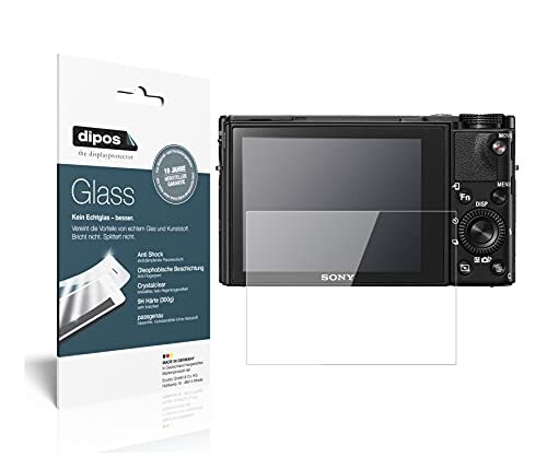 dipos I 2 x pantserfolie, helder, compatibel met Sony Cyber-Shot DSC-RX 100V beschermfolie 9H schermfolie