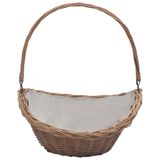 VidaXL Houtmand met handvat 57x46,5x52 cm wilgenhout bruin