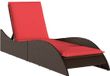 vidaXL Ligbed met kussen bruin 60x205x73 cm poly rattan