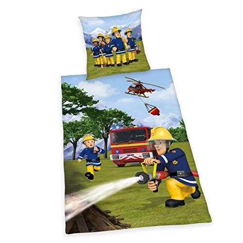 Klaus Herding GmbH Herding Brandweerman Sam Beddengoedset - Katoen - Meerkleurig - Duitse maat