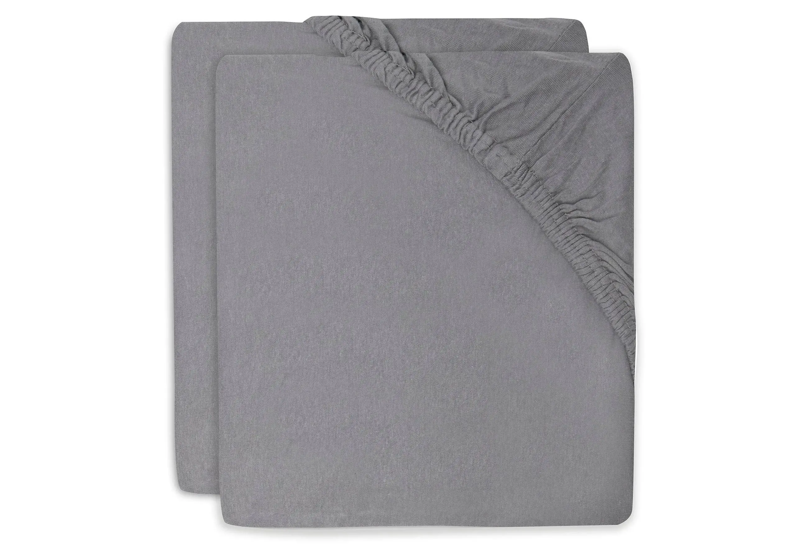 Jollein Hoeslaken Wieg Jersey 40/50x80/90cm - Storm Grey - 2 stuks