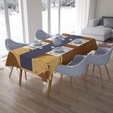 Bonamaison Tafelkleed, Anti-Mold, Sneldrogend, Waterdicht, 100% Polyester Tafellaken, Bruine tinten, 140 x 200 Cm