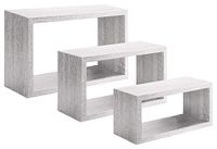 Homemania Trittico Wanddecoratie voor woonkamer, slaapkamer, kantoor, MDF, eiken, 45 x 27 x 15,5/40 x 22 x 15,5/35 x 17 x 15,5 cm