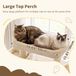 Arbre à chat beige - 180 cm - 2 plateformes - 2 maisons de couchage - Griffoir et hamacs
