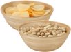 Excellent Houseware Snackschaaltje / kommetje - 2x - D18 x H7 cm - bamboe - naturel