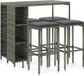 Prolenta Maison Exclusive 5-delige tuinset met bar en kussens, polyrotan, grijs