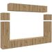 Maison Exclusive - Ensemble de meubles TV 8 pièces à fixation murale en bois composite chêne Artisan