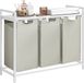 O'DADDY Panier à linge 3 compartiments - Trieur de linge extensible avec étagère - 114 Litres - Blanc