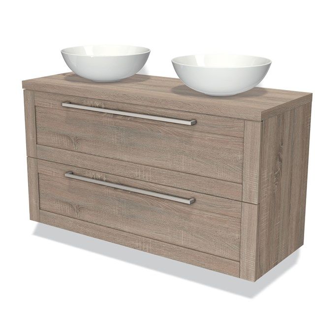 Maxaro Badkamermeubel Modulo Plato Eiken 120cm 2 Lades