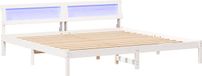 vidaXL Bedframe, wit, 200 cm x 200 cm, metaal en hout