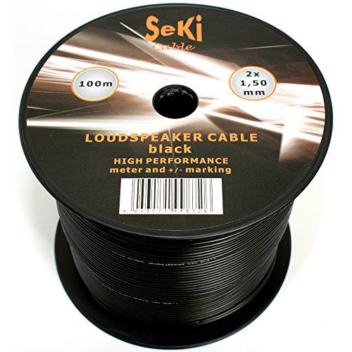 Luidsprekerkabel 2x1,50mm2-100m - zwart - CCA - audiokabel - luidsprekerkabel