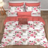PETTI Artigiani Italiani - Winterdekbed voor dubbelzijdig bed, effen kleur en digitale bloemenprint 20.00, 100% hypoallergene microvezel, gemaakt in Italië