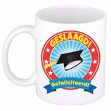 Shoppartners Geslaagd gefeliciteerd mok / beker 300 ml