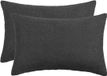 vidaXL Kussensloop Donkergrijs 50 x 70 cm Bouclé (2 stuks)