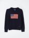 POLO RALPH LAUREN Pull en mélange de coton tricoté avec motif drapeau américain pour enfants - Bleu marine