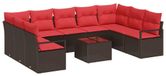 vidaXL Ensemble de canapés, 10 pièces, marron