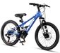 Vélo enfant, VTT, 20 pouces, 21 vitesses, freins à disque, bleu marine