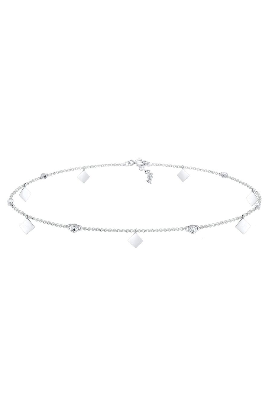 Elli Elli Elli Halsketting Dames Choker Eenzaam Fonkelend Geo met Kristallen in 925 Sterling Zilver Kettingen