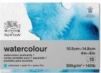Winsor & Newton Classic Aquarelblok Postcard Pad – 15 vellen A6, 300 g/m², koudgeperst, Grain fin