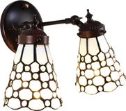 Lumilamp Wandlamp Tiffany 30x23x23 cm - Wit - Glas - Metaal
