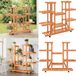 vidaXL Plantenstandaard met wielen 110x25x115 cm massief vurenhout