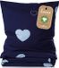 Lavea® Kinderbeddengoed van 100% biologisch katoen – 1 dekbedovertrek 100x135 cm + 1 kussensloop 40x60 cm – Zacht, ademend – Hartjesmotief Blauw & Lichtblauw