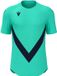 Macron Maillot Wisp Turquoise/Marine Polyester Colorblock Manches courtes XS Hommes Printemps/Été 2025 Football