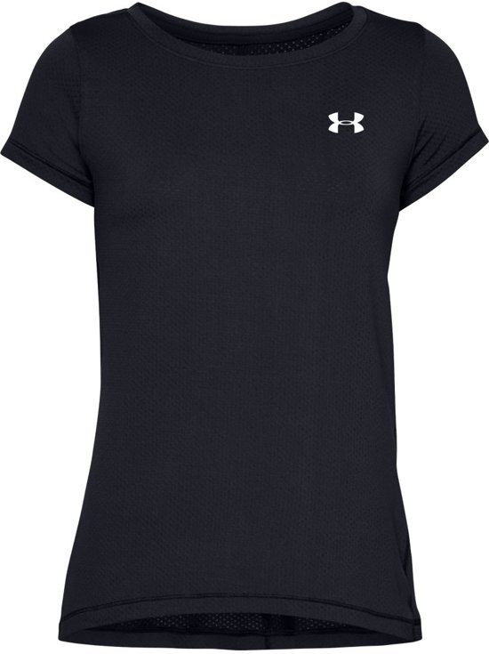 Under Armour HG Armour SS Dames Sportshirt - Metallic Silver - Maat L