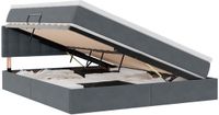 vidaXL LED opbergbed met matras Donkergrijs 180 x 200 cm Fluweel