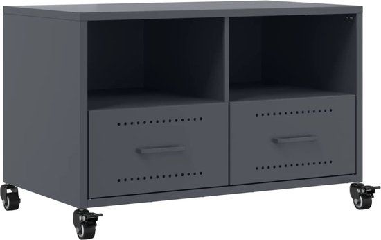 vidaXL Tv-meubel 68x39x43,5 cm staal antracietkleurig