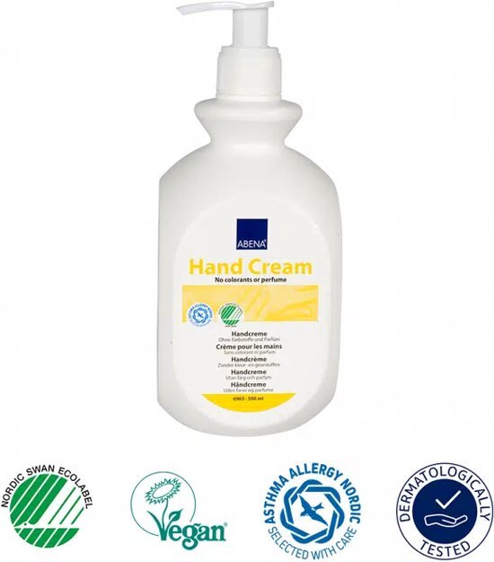 Abena Handcreme - Ongeparfumeerd - 500 ml - Handcreme Droge Handen - Handcreme voor Mannen en Vrouwen - Handcreme Droge Huid - Vegan