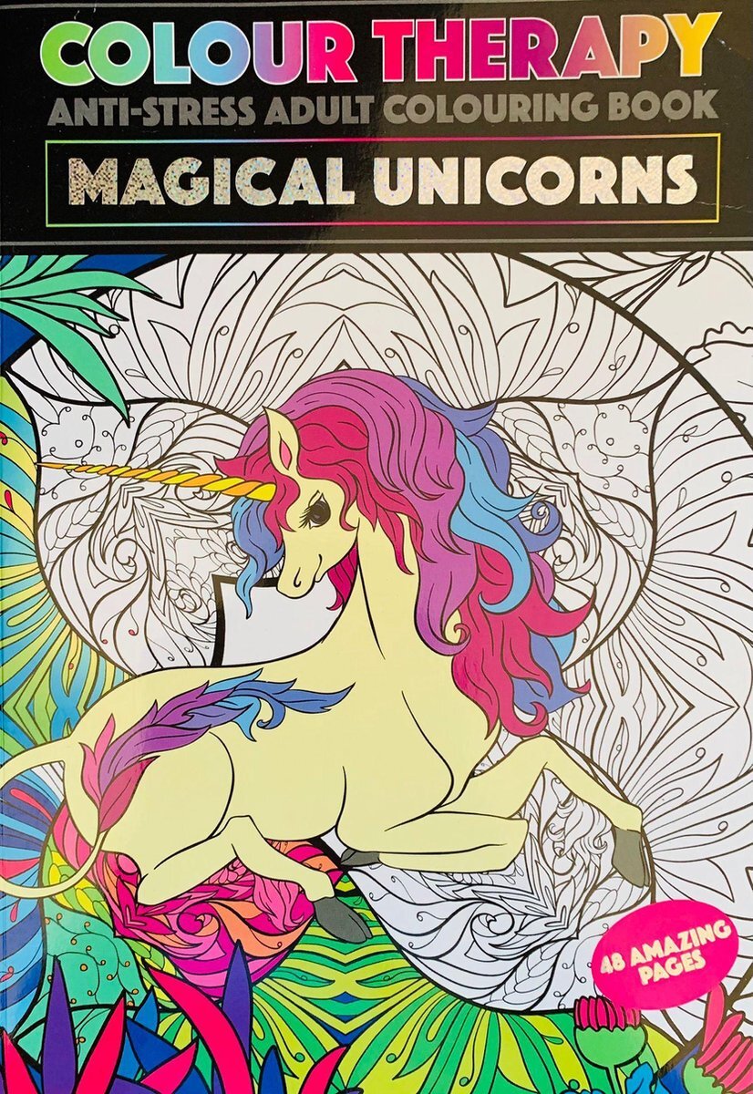 Colour Therapy Kleurboek ''Magische unicorns'' - Kleurboek voor volwassen - - A4 Kleurboek voor volwassen - Tekenen - Stiften - Kleurboek voor volwassenen - Eenhoorn - Dieren - Anti-stress kleurboek