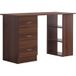 Bureau informatique compact 120x50 cm avec étagères et tiroirs, espace de rangement optimisé pour chambre ou petit espace, style noyer
