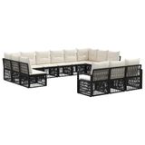 vidaXL Tuinbankenset 13 st Zwart poly rattan